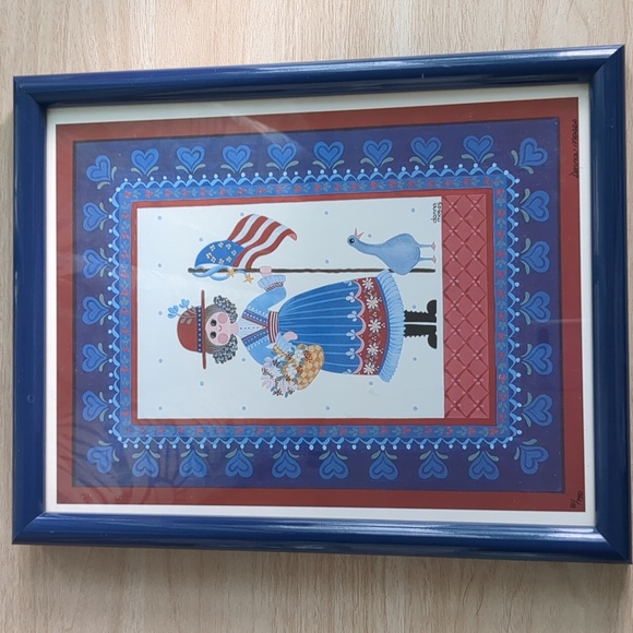 Patriotic Folk Art Numbered 81/750 Signed by Donna Moses - Picture 1 of 9